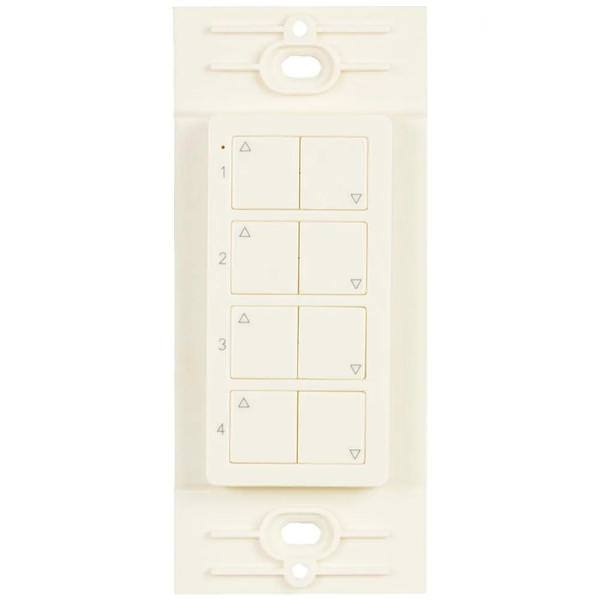 Almond - Wireless - 4 Zone - Control and Dimming | Task Lighting Remote Control Dimmer (Task Lighting T-Q-4Z-WC-RF-AL 14149)